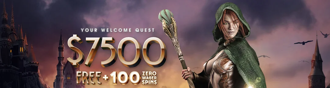 Welcome bonus $7500 + 100 spins zero wager from Jackpot Jill