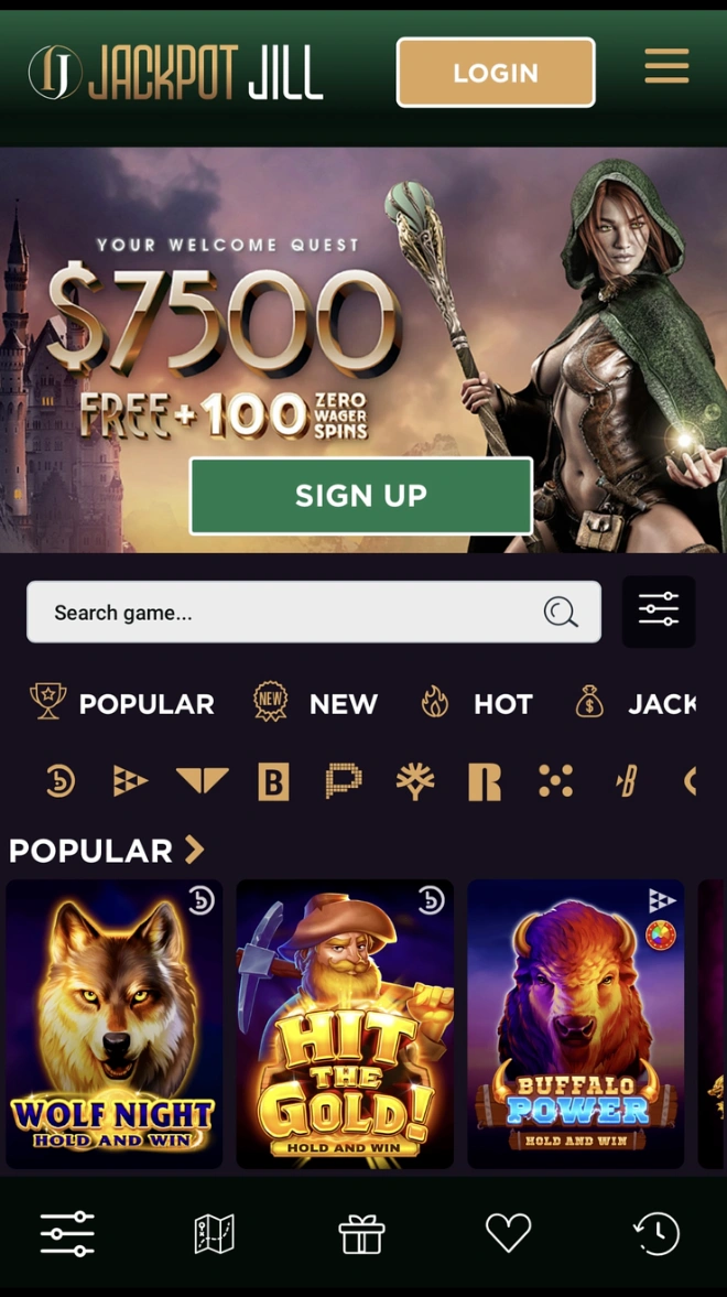 Jackpot Jill Casino mobile browser experience
